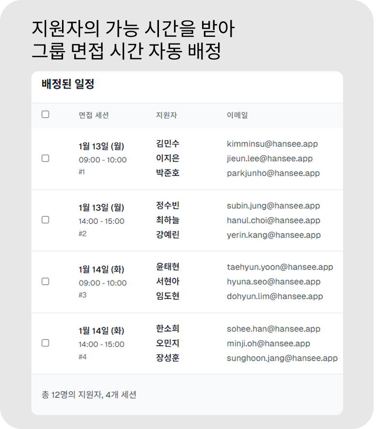 그룹 면접 조율